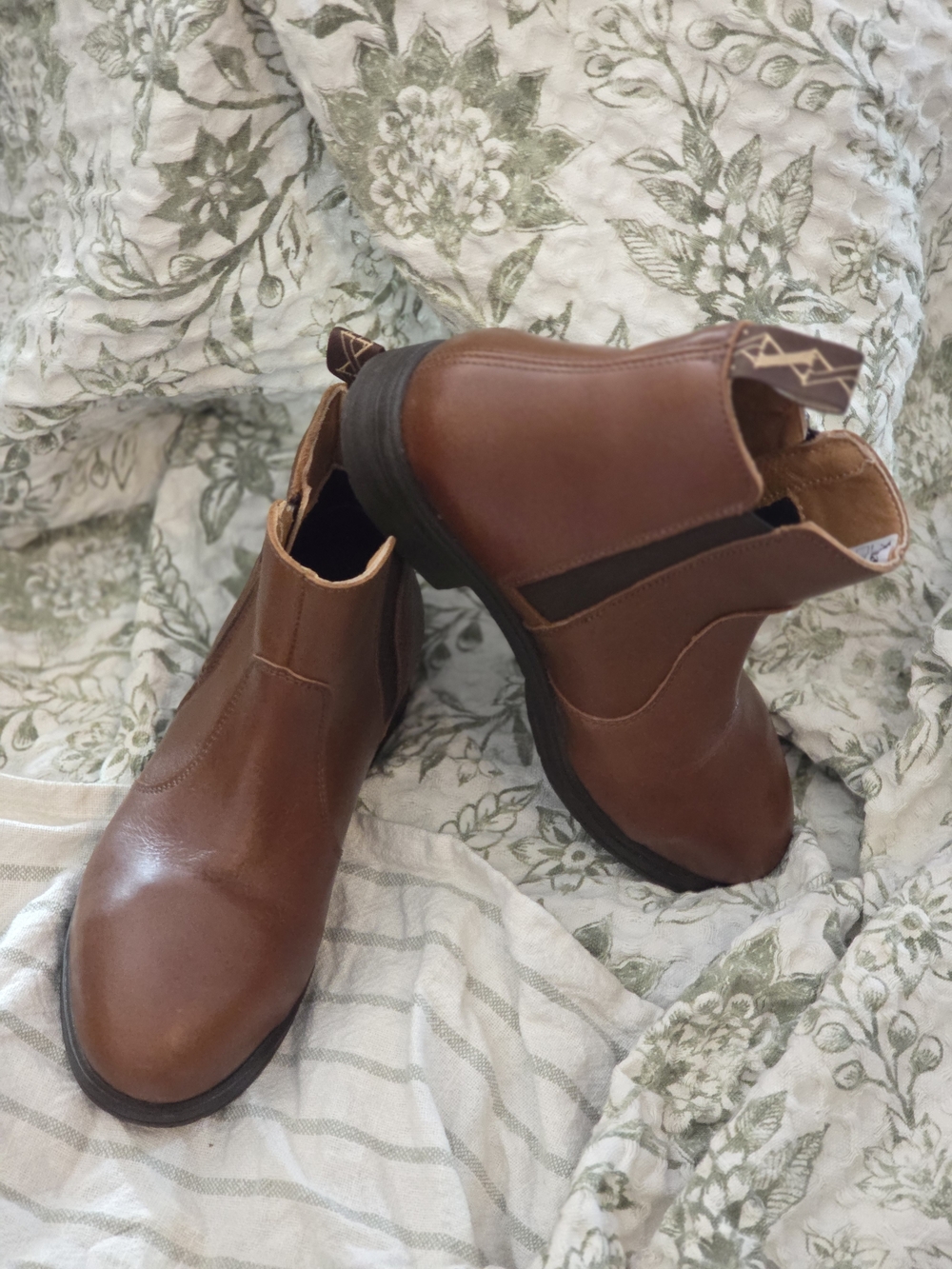 Women’s Tan 7.5 Xena Ankle Boots - Smooth Pull-On Booties